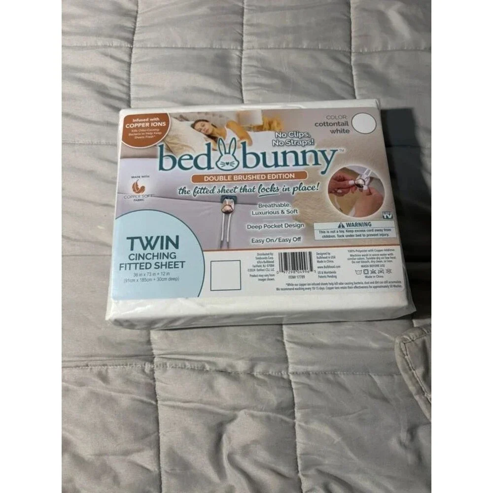 New Bed Bunny As Seen On Tv Twin Size Cinching Fitted Sheet
